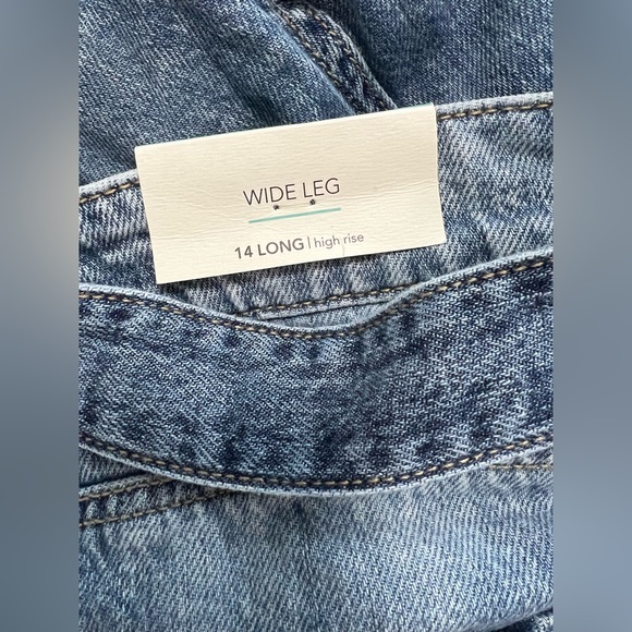 NWT Maurices Wide Leg Nonstretch High Rise Jean size 14 long - Picture 3 of 6